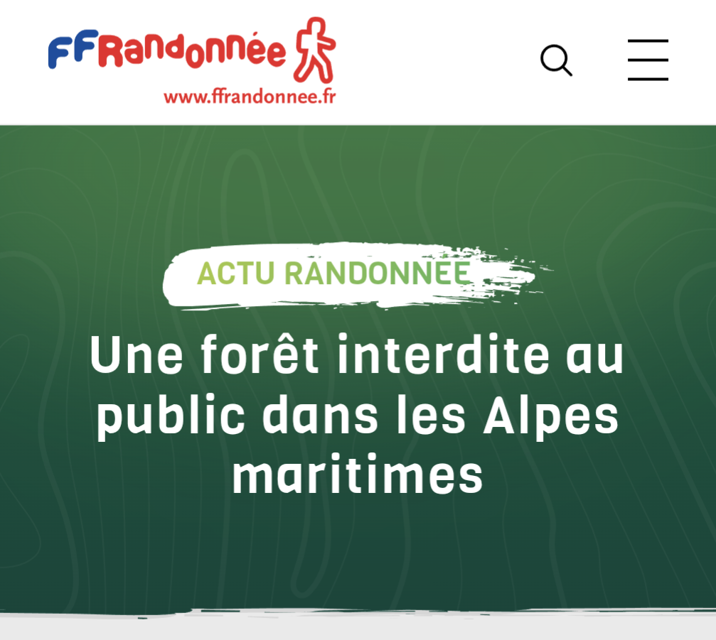 La Fédération Française de Randonnée relaie notre pétition